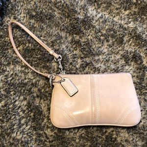 Lilac leather Coach wristlet